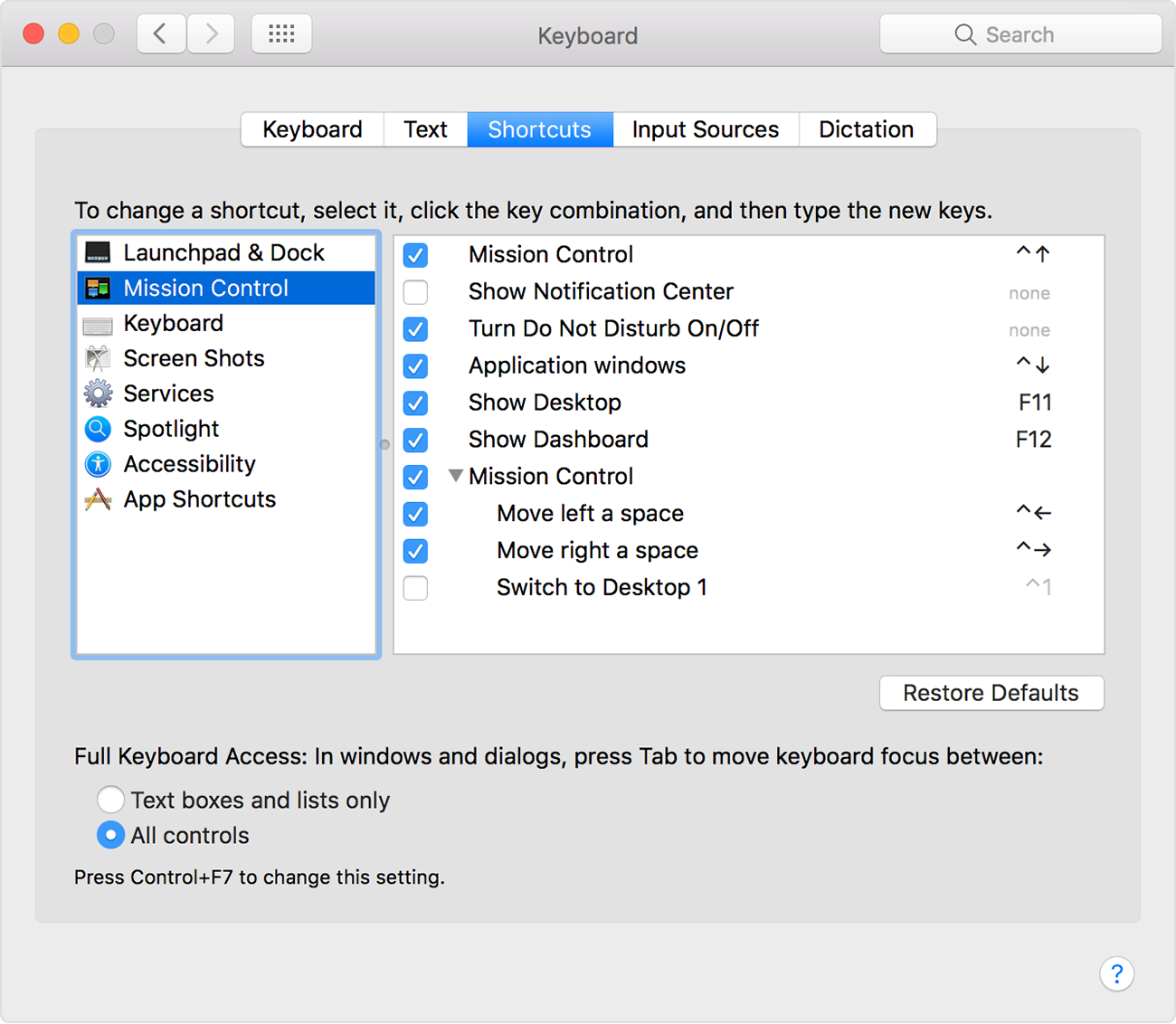 Shortcut keys for macbook pro